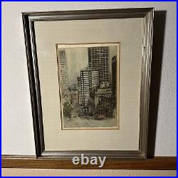 Vintage Eidenberger art print San Francisco California Street framed signed