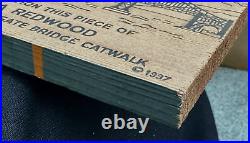 Vintage GOLDEN GATE BRIDGE California Redwood CATWALK Wood Souvenir 1937 Mailer Vintage GOLDEN GATE BRIDGE California Redwood CATWALK Wood Souvenir 1937 Mailer
