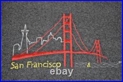 Vintage Jacket Reversible Size L 90s San Francisco California Gray Fleece Nylon