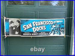 Vintage Large Banner Movie Poster San Francisco Docks Burgess Meridith
