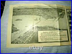Vintage Lovely Map Maps San Francisco Bay Area Oakland Berkeley Hotels 1915