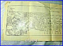 Vintage Lovely Map Maps San Francisco Bay Area Oakland Berkeley Hotels 1915