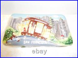 Vintage Made in Japan San Francisco Streetcar in Relief on Lid with2 Trays