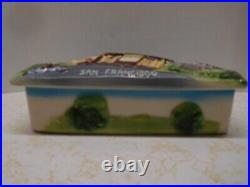 Vintage Made in Japan San Francisco Streetcar in Relief on Lid with2 Trays