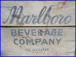 Vintage Marlboro Beverage Company San Francisco California Wood Crate Antique