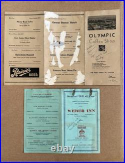 Vintage Menus California San Francisco Gilroy Santa Cruz DAMAGED SCRAPBOOK