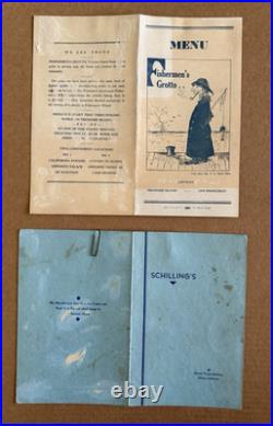 Vintage Menus California San Francisco Gilroy Santa Cruz DAMAGED SCRAPBOOK