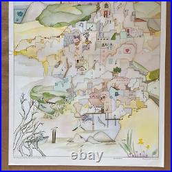 Vintage Original 1970s City Scenes San Francisco California Poster Drawing 70s