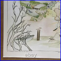 Vintage Original 1970s City Scenes San Francisco California Poster Drawing 70s