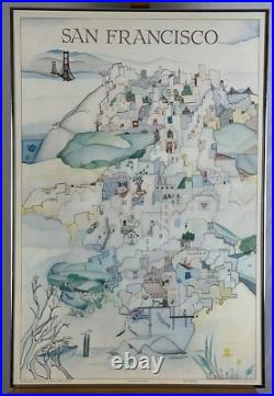 Vintage Original City Scenes San Francisco California Poster Marilyn Bereson Art