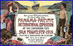 Vintage Postcard Congress Vote For Panama Pacific Int'l Expo Posted 1910 Rare