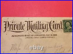 Vintage Private Mailing Card Act in 1898, with 1 cent B. Franklin stamp