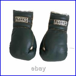 Vintage RAY FLORES Pro Boxing Gloves San Francisco California Green USA Made
