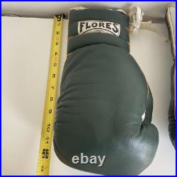Vintage RAY FLORES Pro Boxing Gloves San Francisco California Green USA Made