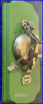 Vintage San Francisco Cable Car Brass Bell Mounted on Wood