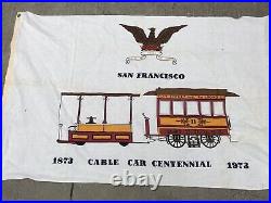 Vintage San Francisco Cable Car Flag 1873 1973 California RARE