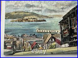 Vintage San Francisco California Cable Car Alcatraz Hills Jigsaw Puzzle Wooden