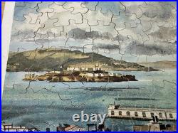Vintage San Francisco California Cable Car Alcatraz Hills Jigsaw Puzzle Wooden
