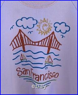 Vintage San Francisco California Raglan Sweatshirt Pink Multicolor Graphics XL