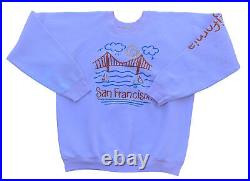Vintage San Francisco California Raglan Sweatshirt Pink Multicolor Graphics XL