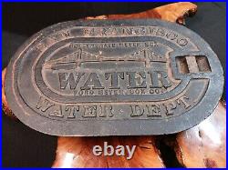 Vintage San Francisco Golden Gate Water Dept Ford Meter Box Cast Iron Lid Cover Vintage San Francisco Golden Gate Water Dept Ford Meter Box Cast Iron Lid Cover