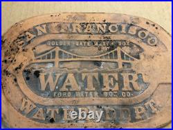 Vintage San Francisco Golden Gate Water Dept Ford Meter Box Lid Cover