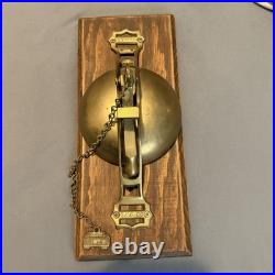 Vintage San Francisco Trolly Cable Car Brass Bell Mounted on Wood