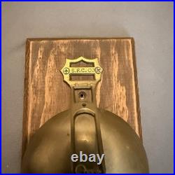 Vintage San Francisco Trolly Cable Car Brass Bell Mounted on Wood