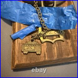 Vintage San Francisco Trolly Cable Car Brass Bell Mounted on Wood