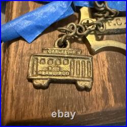 Vintage San Francisco Trolly Cable Car Brass Bell Mounted on Wood