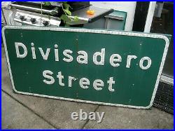 Vintage Sign Reflectors DIVISADERO STREET San Francisco STATE OF CALIFORNIA Huge