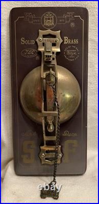 Vintage Solid Brass San Francisco Cable Car Pull Chain Door Bell 1995 Trolley