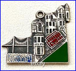 Vintage Sterling Silver Enamel Charm San Francisco California 1972 Golden Gate Vintage Sterling Silver Enamel Charm San Francisco California 1972 Golden Gate