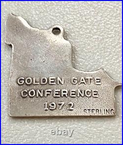 Vintage Sterling Silver Enamel Charm San Francisco California 1972 Golden Gate