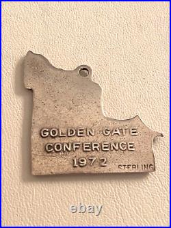 Vintage Sterling Silver Enamel Charm San Francisco California 1972 Golden Gate