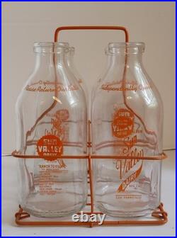 Vintage Sun Valley Dairy San Francisco California 1/2 Gal Milk Bottles & Carrier Vintage Sun Valley Dairy San Francisco California 1/2 Gal Milk Bottles & Carrier