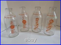 Vintage Sun Valley Dairy San Francisco California 1/2 Gal Milk Bottles & Carrier