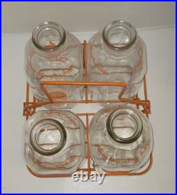 Vintage Sun Valley Dairy San Francisco California 1/2 Gal Milk Bottles & Carrier
