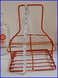 Vintage Sun Valley Dairy San Francisco California 1/2 Gal Milk Bottles & Carrier
