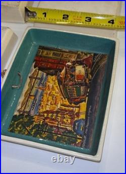 Vintage Ted Lewy San Francisco Ceramic Trays Set of 4 Cable Cars & Bay Bridge