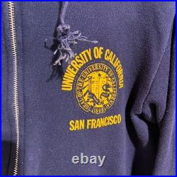 Vintage University California San Francisco Champion Hoodie Large Blue Zip Up US