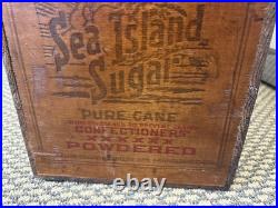 Vintage Wooden Crate Sea Island Sugar San Francisco California Western Cane Box