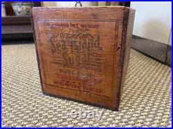 Vintage Wooden Crate Sea Island Sugar San Francisco California Western Cane Box