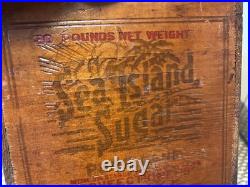 Vintage Wooden Crate Sea Island Sugar San Francisco California Western Cane Box