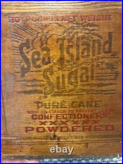 Vintage Wooden Crate Sea Island Sugar San Francisco California Western Cane Box