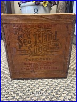 Vintage Wooden Crate Sea Island Sugar San Francisco California Western Cane Box