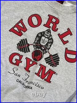 Vintage World Gym Crewneck Sweatshirt San Francisco California Mens Size XL B2