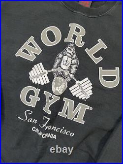 Vintage World Gym Crewneck Sweatshirt San Francisco California Mens Size XL B2