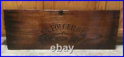 Vtg Folgers Advertising Coffee San Francisco California Wood Crate Panel Sign