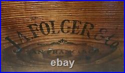 Vtg Folgers Advertising Coffee San Francisco California Wood Crate Panel Sign